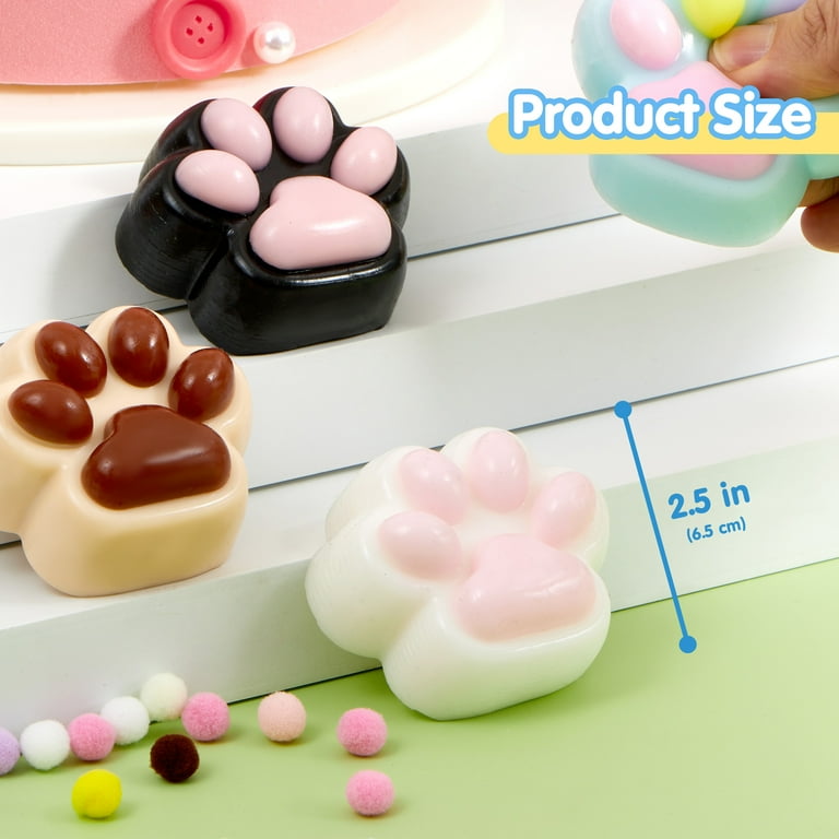 4 Taba Squishy, Cacahuète Pastèque Cat Paw Pomme - Fufu Squishy - Jouets de Soulagement du Stress Mignons pour Cadeaux Fête - Jeux - Jouets