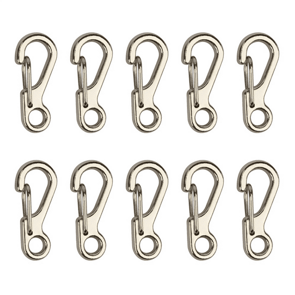 Mini Alloy Carabiner Clip Tiny Spring Snap Hook Carabiners for Backpack Keychains Accessories(Silver)