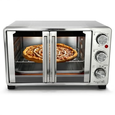 MegaChef 25 Quart French Door Multi-Function Electric Toaster Oven with Rotisserie Set