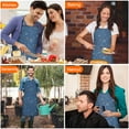 thumbnail image 7 of Sun Moon Cloud Star Pattern Apron-Garden Aprons for Women with Pockets-Cotton Linen Waterproof Kitchen Cooking Gardening Aprons Adjustable for Kitchen,Cooking,BBQ and Salon 33x27 Inch, 7 of 7