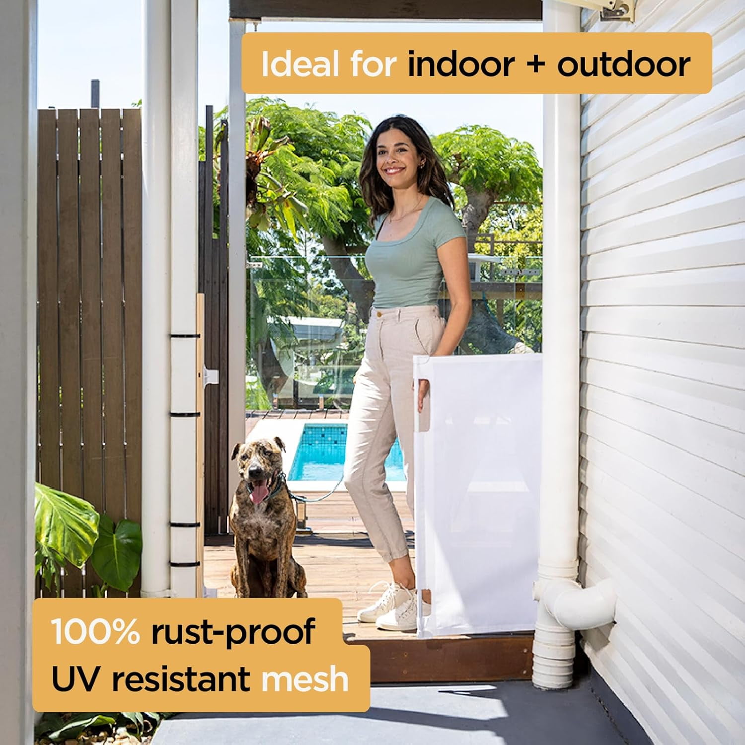 Philowng Retractable Safety Gate, 36.6" High Extends up to 71" Wide, White