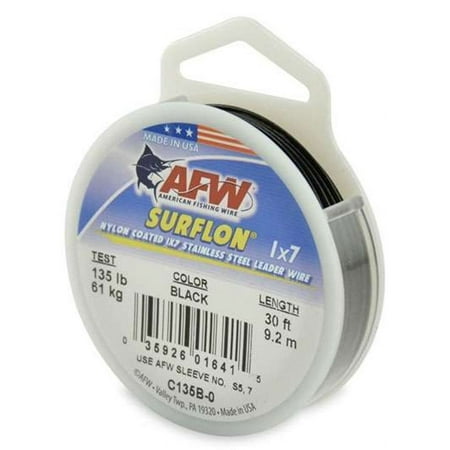 UPC: 0035926016415 | AFW C135B-0 Surflon Nylon Coated 1×7 Stainless Leader Wire 135 lb