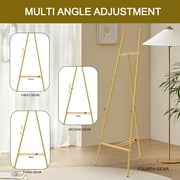 G TALECO GEAR Gold Easel Stand for Sign, Picture Display Stand, Art Easel for Painting, Wedding, Poster, Lightweight Metal, Adjustable 3-Tier, 53.6in