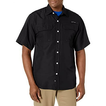 Staghorn Realtree Short Sleeve Button Down Fishing Shirt, Black, S