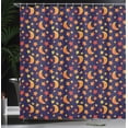 thumbnail image 3 of Ambesonne Nocturnal Shower Curtain, Moons and Stars Shapes, 69"Wx75"L, Indigo Marigold Mustard, 3 of 4