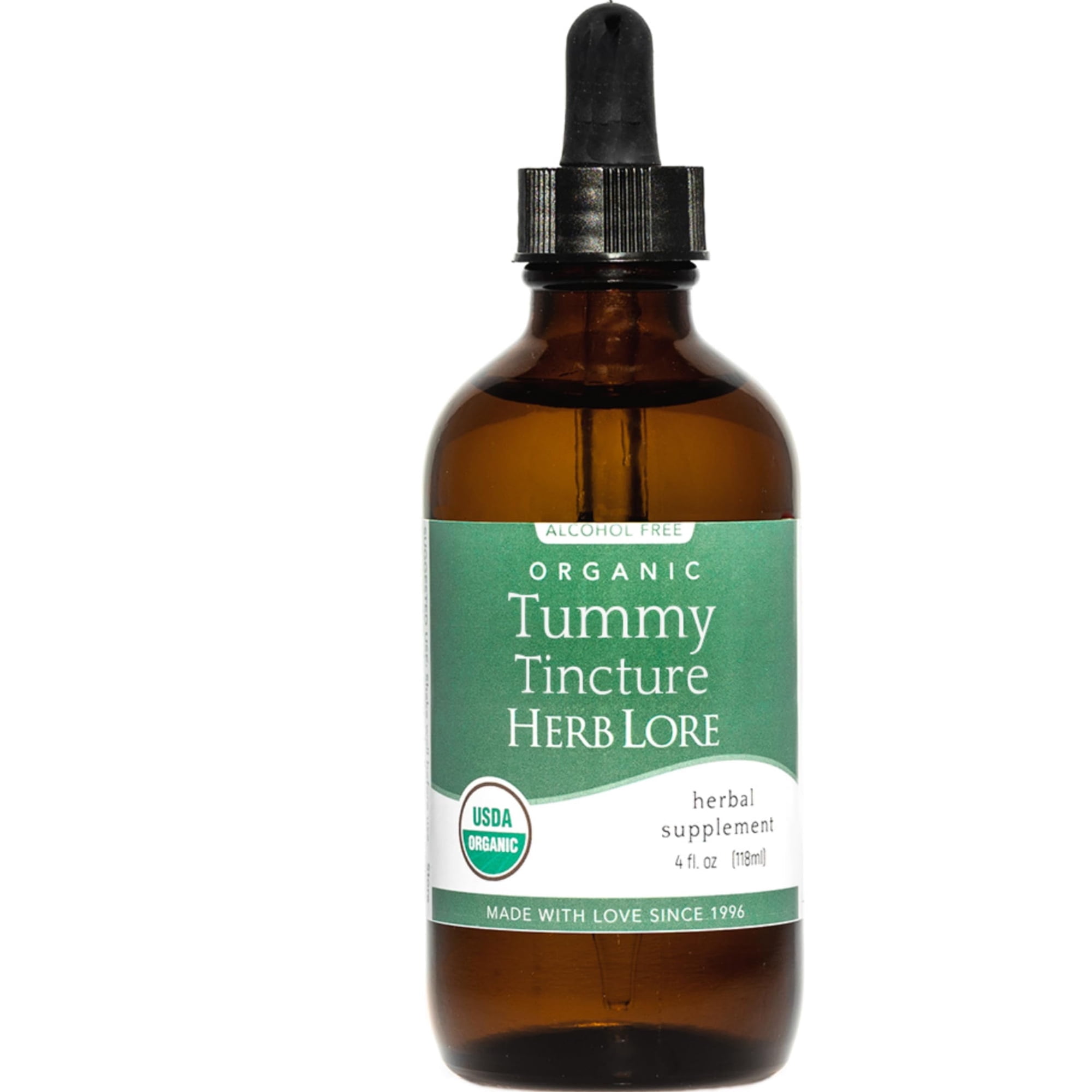 Herb Lore Organic Tummy Tincture - Alcohol Free Drops for Occasional Upset Stomach & Gas (4 fl oz))