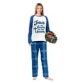 thumbnail image 5 of Ihaphap Jesus Is Reason For The Season Blue Family Christmas Matching Pajamas Set, 3-4T-Kid, 5 of 6