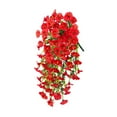 thumbnail image 4 of balikha Artificial Hanging Flowers Fake Wall Hanging Plants Floral Teardrop Never Withering Spring Teardrop Swag for Home Garden Yard Red, 4 of 9