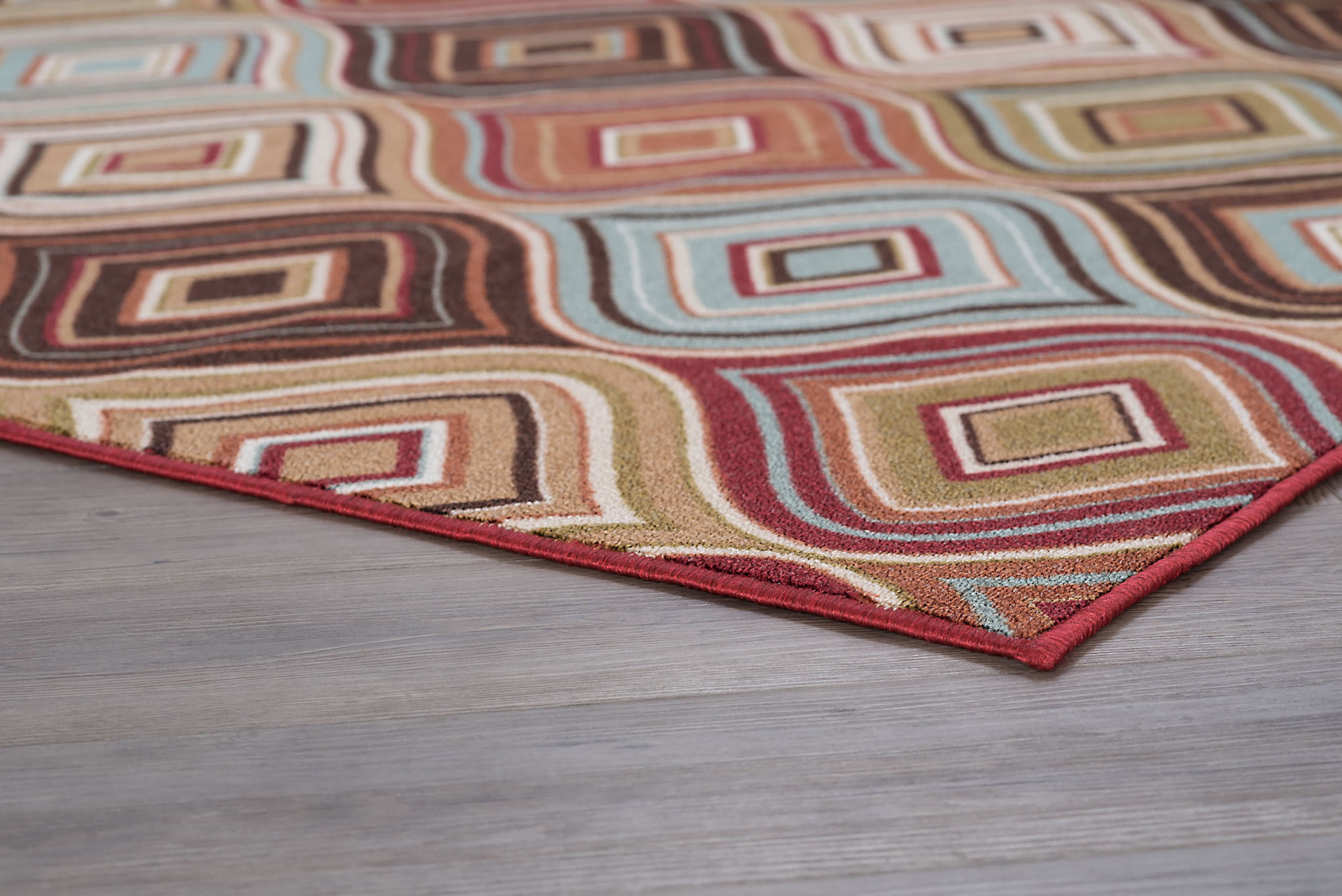 Contemporary Area Rug (3-Piece Rug Set: (5' x 7', 20'' x 60'', 20'' x 32'')) Geometric Multi-Color Indoor Set Easy to Clean
