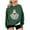Army Green-Halloween Shirts, variant on Jsaierl Women's Halloween Sweatshirts Spooky Pumpkin Ghost Print Sweatshirt Trendy Crewneck T-shirt Long Sleeve Dressy Casual Pullover Tops Halloween Party Supplies