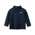 thumbnail image 2 of Toddler Boy Shirt Soft Cotton Solid Long Sleeve Turtleneck Tops Casual Kids Clothes, 2 of 3