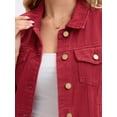 thumbnail image 6 of INSPIRE CHIC Women's Denim Vests Button Down Washed Sleeveless Jean Jackets with Pockets Red 2XL, 6 of 7