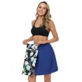 thumbnail image 2 of HDE Women's & Women's Plus Reversible Wrap Skirt Swim Coverup Black Floral/Royal Blue 2X-3X, 2 of 6