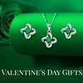 thumbnail image 4 of Eternal Rose with Necklace Earrings Set Birthday Gifts for Women Mom Preserved Real Flowers Mothers Day Valentines Day Gifts Anniversary Jewelry Sets for Women Grandma Wife Girlfriend Her (Green), 4 of 7