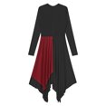 thumbnail image 6 of Haitryli Women Metallic Lyrical Dance Dress Liturgical Praise Tunic and Overlay Burgundy&Black M, 6 of 7