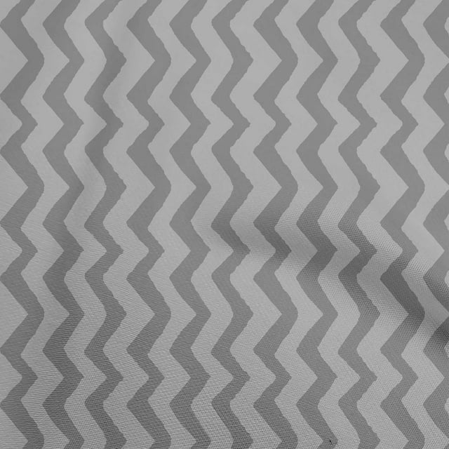 oneOone Cotton Cambric Gray Fabric Chevron Sewing Craft Projects Fabric Prints By Yard 42 Inch Wide