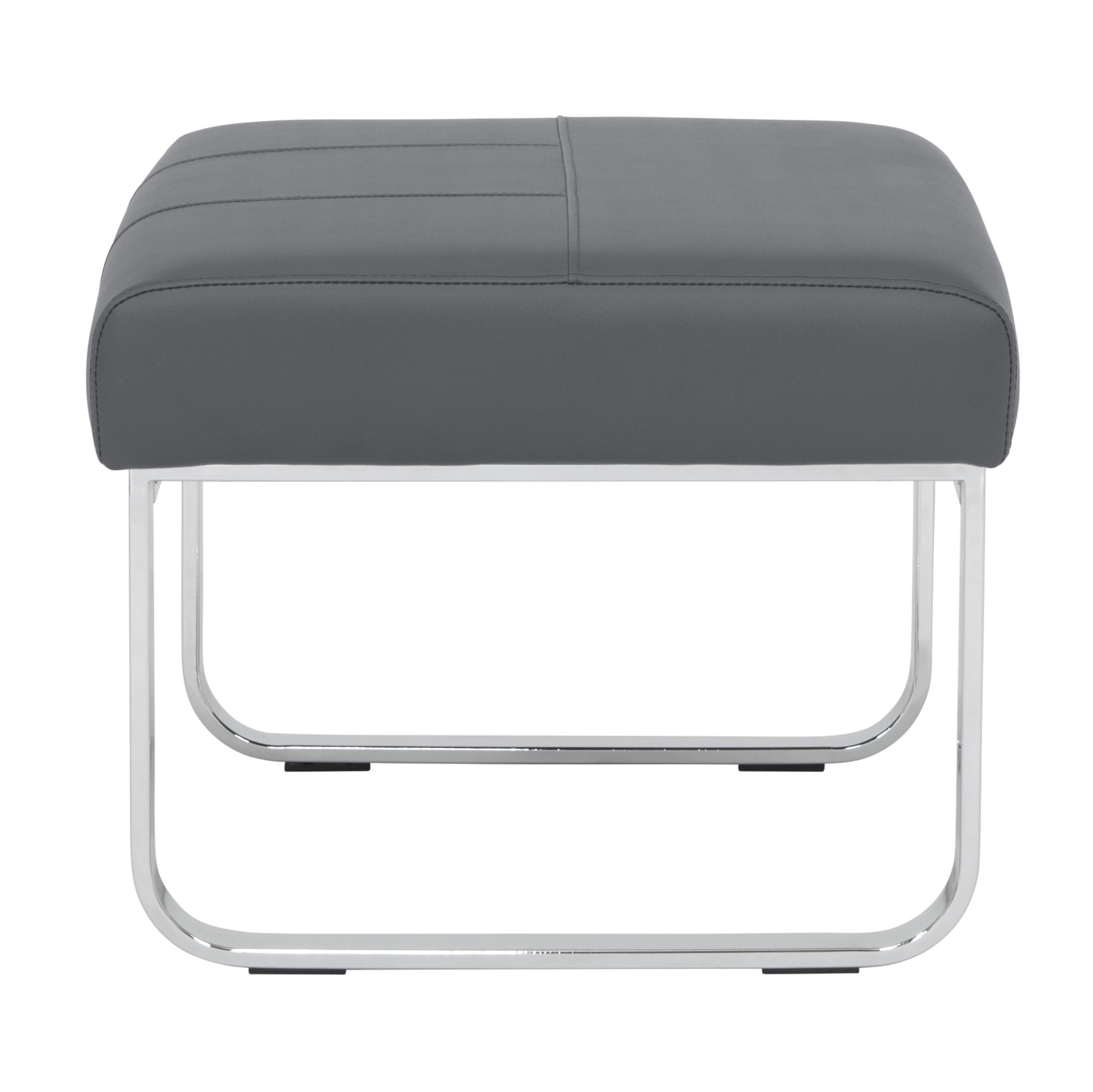 Studio Designs Home Allure Modern Blended Leather Ottoman, Gray