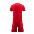 thumbnail image 5 of Soccer Jerseys For Boys Crew Neck Short Sleeve Pullover Tops Elastic Waist Shorts Sporty 2 Piece Training Outfits (6-7Years, Red), 5 of 5