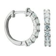 thumbnail image 2 of Forever Facets Cubic Zirconia Hinged Hoop Earrings in Rhodium over Sterling Silver, Adult Female, 2 of 8