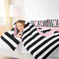thumbnail image 4 of Manfei Alphabet B Design 7 Pieces Full Size Bedding Sets,Modern Geometric Stripes Full Size Bed in a Bag,Pink Reversible, 4 of 7