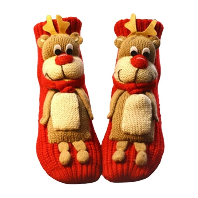 Yhmxh Calcetines lindos de punto, calcetines para el suelo para Navidad, calcetines de ganchillo hechos a mano, cálidos para invierno, varios estilos de calcetines para regalos de Navidad para ti