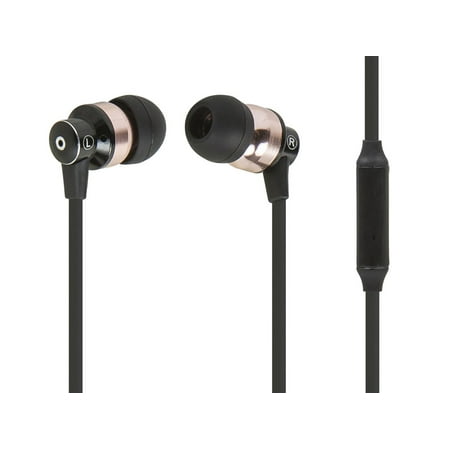 Hi-Fi Reflective Sound Technology Earphones w/ Microphone-Black/Bronze