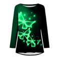 thumbnail image 4 of Camiseta holgada de manga larga con cuello redondo y estampado de mariposa a la moda para mujer Fridja  czfsfas245, 4 of 5