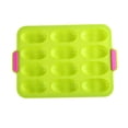thumbnail image 1 of Advancent 12 rejillas molde Madeleine silicona antiadherente bandeja para hornear pasteles microondas bandeja para hornear con orejas portátiles Herramientas y accesorios para hornear verde Advancent HA8482-02B, 1 of 6