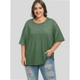 thumbnail image 6 of Oversized T Shirts for Women Short Sleeve Loose Fit Crewneck Summer Tops Casual Basic Rolled Sleeves Tee Shirt, 6 of 6