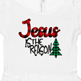 thumbnail image 4 of Inktastic Christmas Jesus is the Reason with Green Plaid Tree Girls Baby Dress, 4 of 5