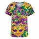 thumbnail image 3 of Camiseta de Manga Corta para Mujeres con Cuello en V Impresa de Navidad de Ajuste Suelto con Bolsillos, Tejido de Trabajo Casual de Poliéster Suave para Uso Diario en Casa O Oficina, 3 of 5