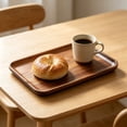 thumbnail image 5 of Rectangular Acacia Wood Serving Tray, 7.8x11.8in Natural Wood Decorative Platter for Tea Coffee Snack Fruit Breakfast Table Home Hotel Use, 5 of 6
