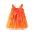 thumbnail image 1 of MIASHUI Robe à Bretelles Sans Manches pour Tout-Petites Filles pour Fête Dansante et Orange, 4-5 Ans, 1 of 4