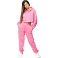 thumbnail image 3 of ZHAOCHENG Chándal de moda para mujer, conjunto de ropa de descanso con capucha y pantalones cortos de gran tamaño, 3 of 5