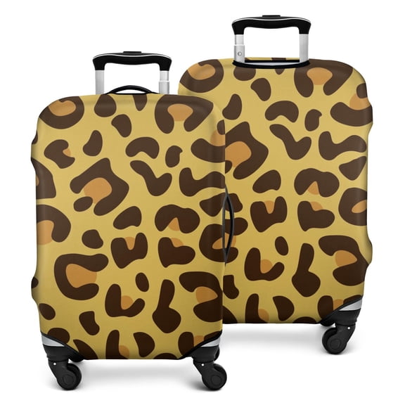 Yellow and Brown Of Leopard Print Luggage Cover Fashion Suitcase Cover Baggage Covers Fit 25-28 Inch Luggage (Go Travel)
