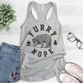 thumbnail image 2 of Furry Nope Bear Tank Top, Ladies Racerback Tank Top, Bear Tank, Outdoors Tank, Camping Tank, Animal Tank, Silver Gray, Medium, 2 of 3