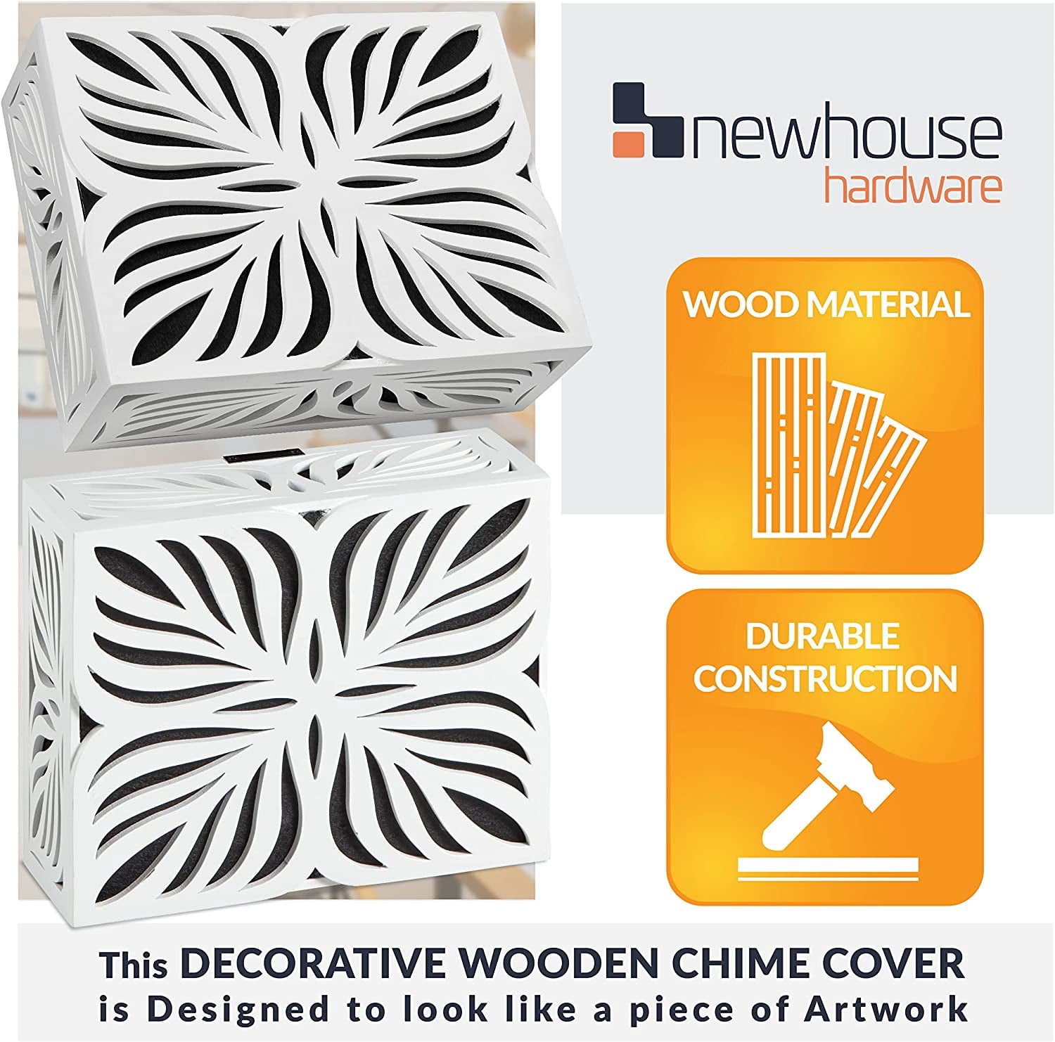 Newhouse Hardware Wooden Doorbell Chime Cover, Tropical Design
