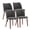 Dark Grey Pu, variant on Modern Wing Back Dining Chairs Set of 4 - Linen Upholstered, Thick Cushions, Wood Legs, Leveling Feet - Home Kitchen Furniture, Dark Grey - 2 Boxes | 4PCS Linen | Dark Grey