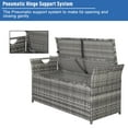 thumbnail image 5 of Patio Deck Box, Wicker Outdoor Storage Bench w/Cushion, PE Rattan Patio Storage Furniture with Iron Frame, Cushioned Storage Footstool for Indoor, 5 of 11