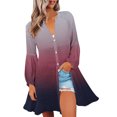 thumbnail image 1 of Moda Mujer Camiseta de manga larga Otoño Frente abierto Prendas de abrigo sueltas Impresión Blusa Abrigo Tops Fridja  czfsfas2342, 1 of 6