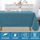 thumbnail image 2 of Mantel redondo de 60 pulgadas con textura de lino, resistente al agua, de lino sólido de primera calidad, a prueba de derrames, con aspecto de lino, para mesa de fiesta, tela extrasuave y gruesa sin arrugas, azul salvia de 60 x 84 pulgadas, 2 of 5