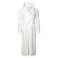 thumbnail image 3 of Caqnni Mens Plush Fleece Robe Cozy Warm Bathrobe Fuzzy Male Spa Long Robe With Pockets Bathrobe Sleepwear Loungewear (A030-White,M), 3 of 4