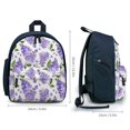 Bybiment Kids Backpack for Boy Girl, Pattern Watercolor Lilac Flowers
