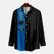 thumbnail image 4 of Playeras Y Camisas Para Hombre Camisa de manga larga con cuello vuelto y estampado de música informal para hombre (Blue, XXL), 4 of 7