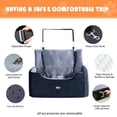 thumbnail image 3 of PALAMIL Dog Car Booster Seat for Large/Medium Dogs or 2 Small Dogs, Waterproof Elevated Pet Car Seat with Thick Cushion and Storage Pockets, Black/Grey, 3 of 6