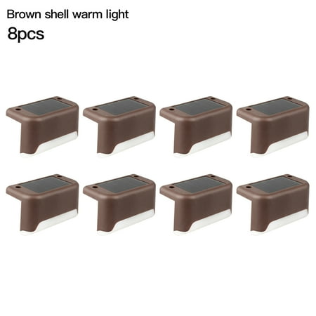 

8Pcs LED Solar Deck Lights Waterproof Outdoor Wall Stair Step Lamps for Fence Patio Garden Pathway