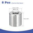 thumbnail image 2 of 8 Pcs Entretoises en Acier Inoxydable 304 9/16 Pouces OD x 1/4 Pouces ID x 9/16 Pouces Longueur(14x6x14mm) Vis Support de Bague Finition Simple Non Filetée Entretoises Rondes en Métal pour Vis M3 Boulons et Tringles, Argent, 2 of 6