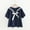 E-472Navy, variant on Womens Blouse Short Sleeve Sailor Collar Lace Up Comfortable Breathable Shirts Top For Casual Daily Wear,White,One Size