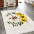 thumbnail image 3 of Sunflowers Bees 3'x5' Washable Rug, Spring Farmhouse Honey Flowers Leaves Non-Slip Area Rugs for Entryway Kitchen Classroom, StainResistant Dorm Throw Carpet, Low Pile Soft Indoor Floor Mat, 3 of 9