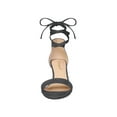 thumbnail image 5 of BLISSFUL STEP Women's Shoes Faux Suede Lace Up Open Toe Kitten Heel Cushioned Footbed Sandals  Grey 7, 5 of 7